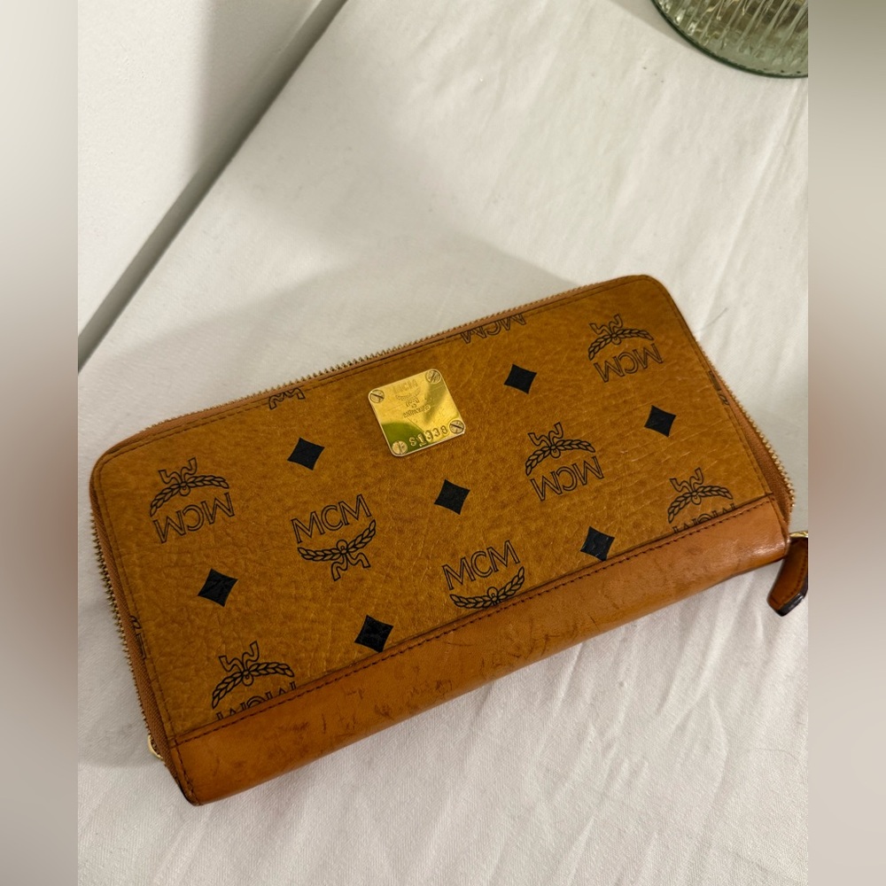 MCM Brown Zip Wallet